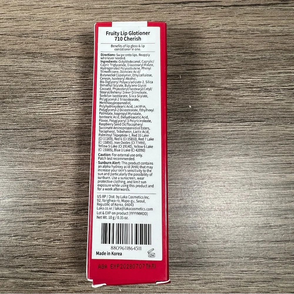 K Beauty Laka Cherish Fruity Lip Glotioner Lip Gloss